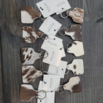 Load image into Gallery viewer, Personalized Branded Cowhide Cowtag Keychain
