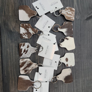 Personalized Branded Cowhide Cowtag Keychain