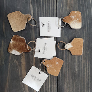 Personalized Branded Cowhide Cowtag Keychain