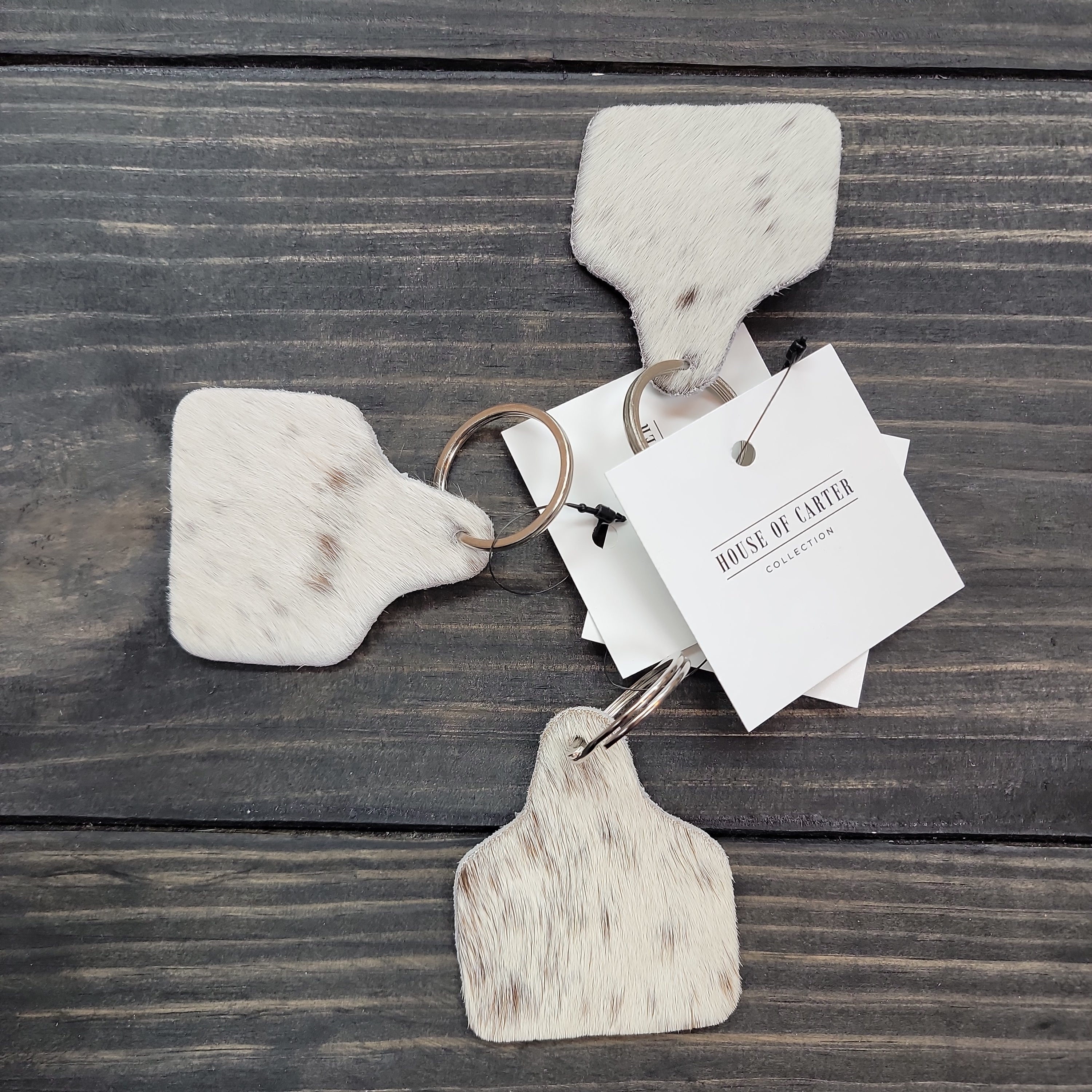 Personalized Branded Cowhide Cowtag Keychain