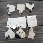 Load image into Gallery viewer, Personalized Branded Cowhide Cowtag Keychain
