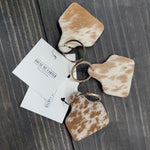 Load image into Gallery viewer, Personalized Branded Cowhide Cowtag Keychain
