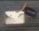 Load image into Gallery viewer, Tooled Cowhide Coin Pouch
