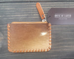 Load image into Gallery viewer, Tooled Cowhide Coin Pouch
