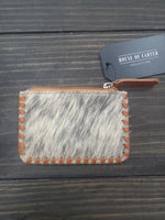 Load image into Gallery viewer, Tooled Cowhide Coin Pouch
