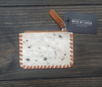 Load image into Gallery viewer, Tooled Cowhide Coin Pouch
