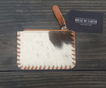 Load image into Gallery viewer, Tooled Cowhide Coin Pouch
