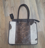 Load image into Gallery viewer, TOOLED COWHIDE TOTE
