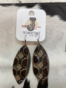 Embossed Leather Earrings