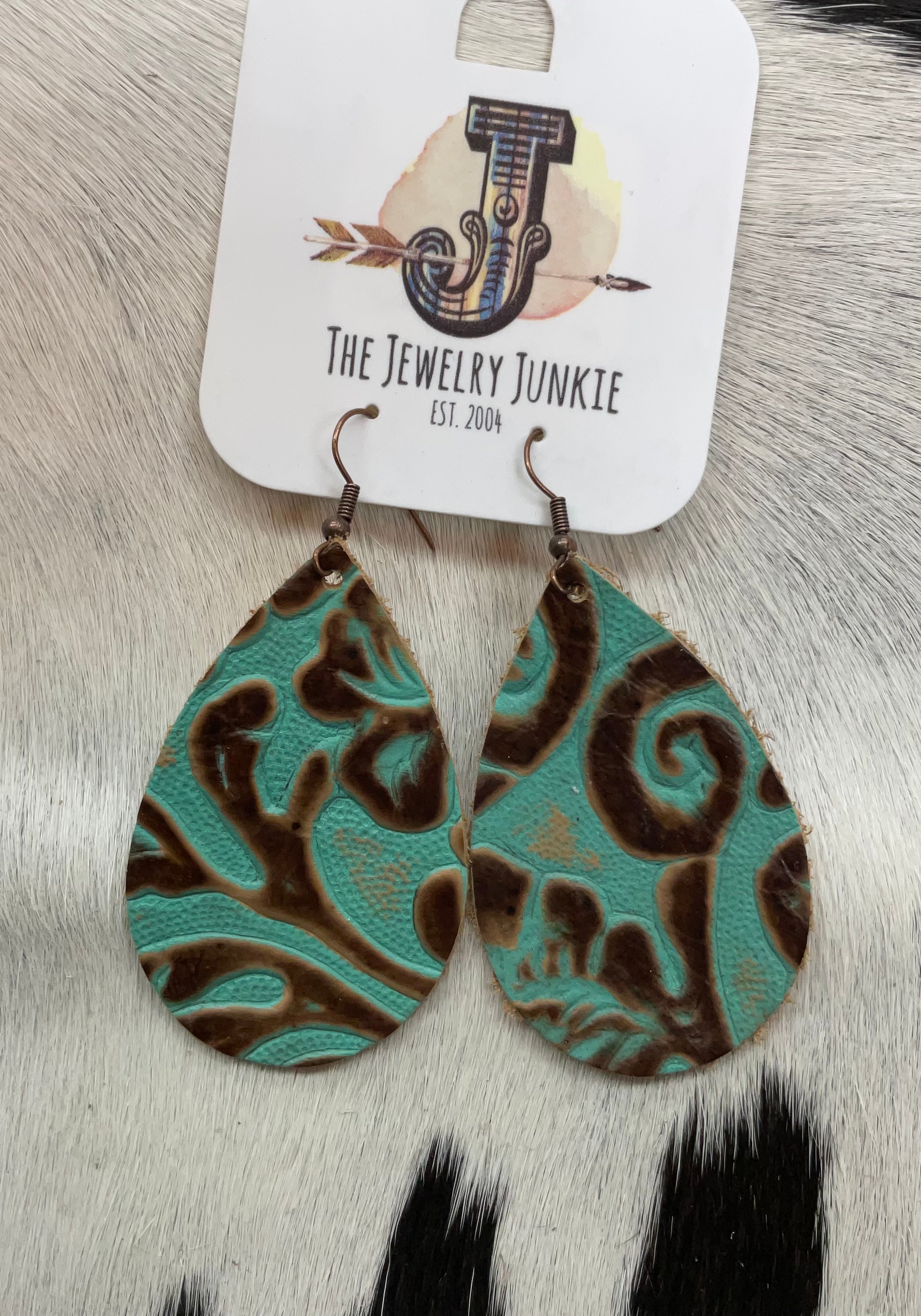 Embossed Leather Earrings