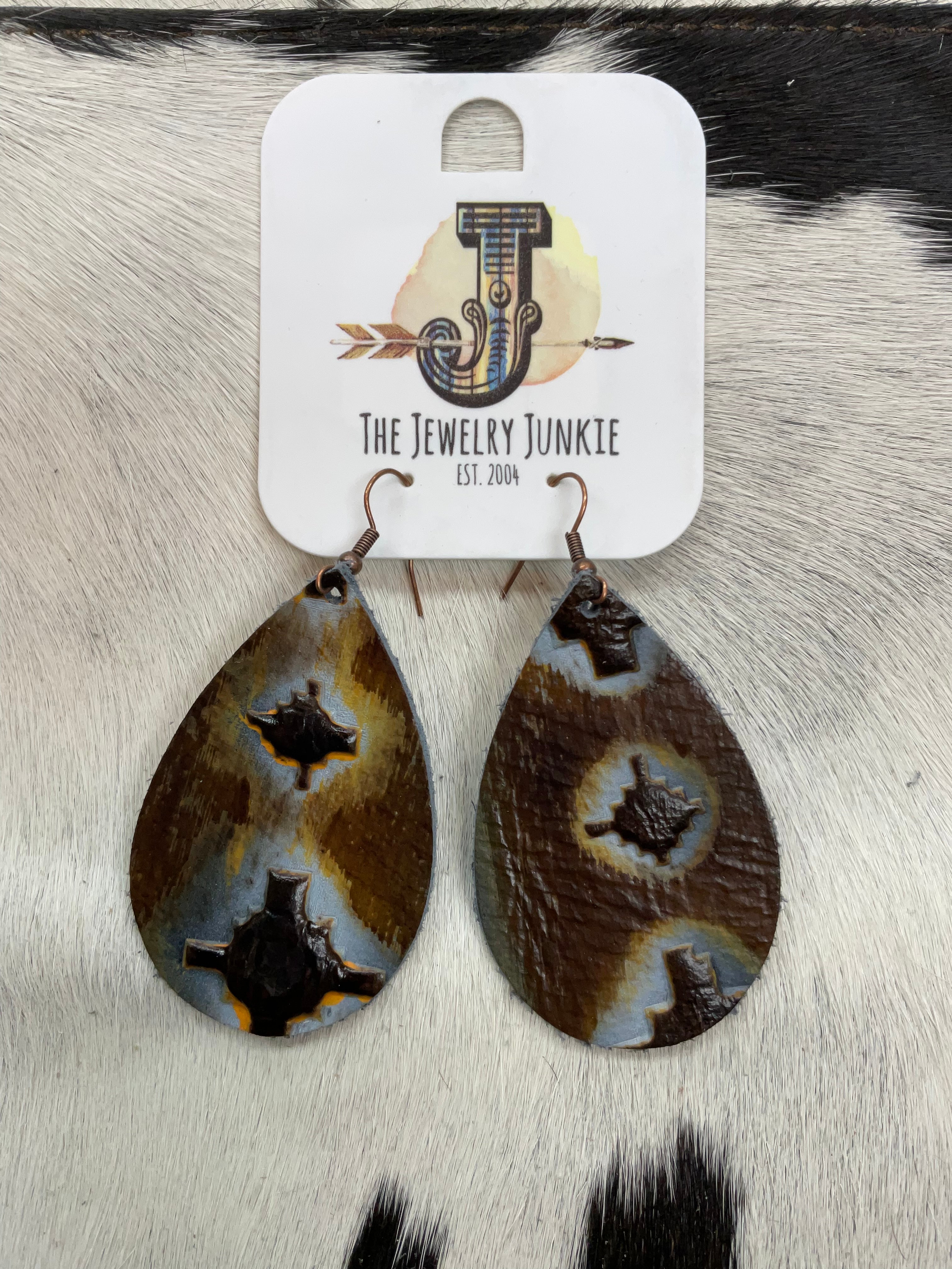 Embossed Leather Earrings