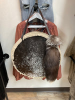 Load image into Gallery viewer, Hair On Hide Canteen Tote Bag with XL Fox Tail
