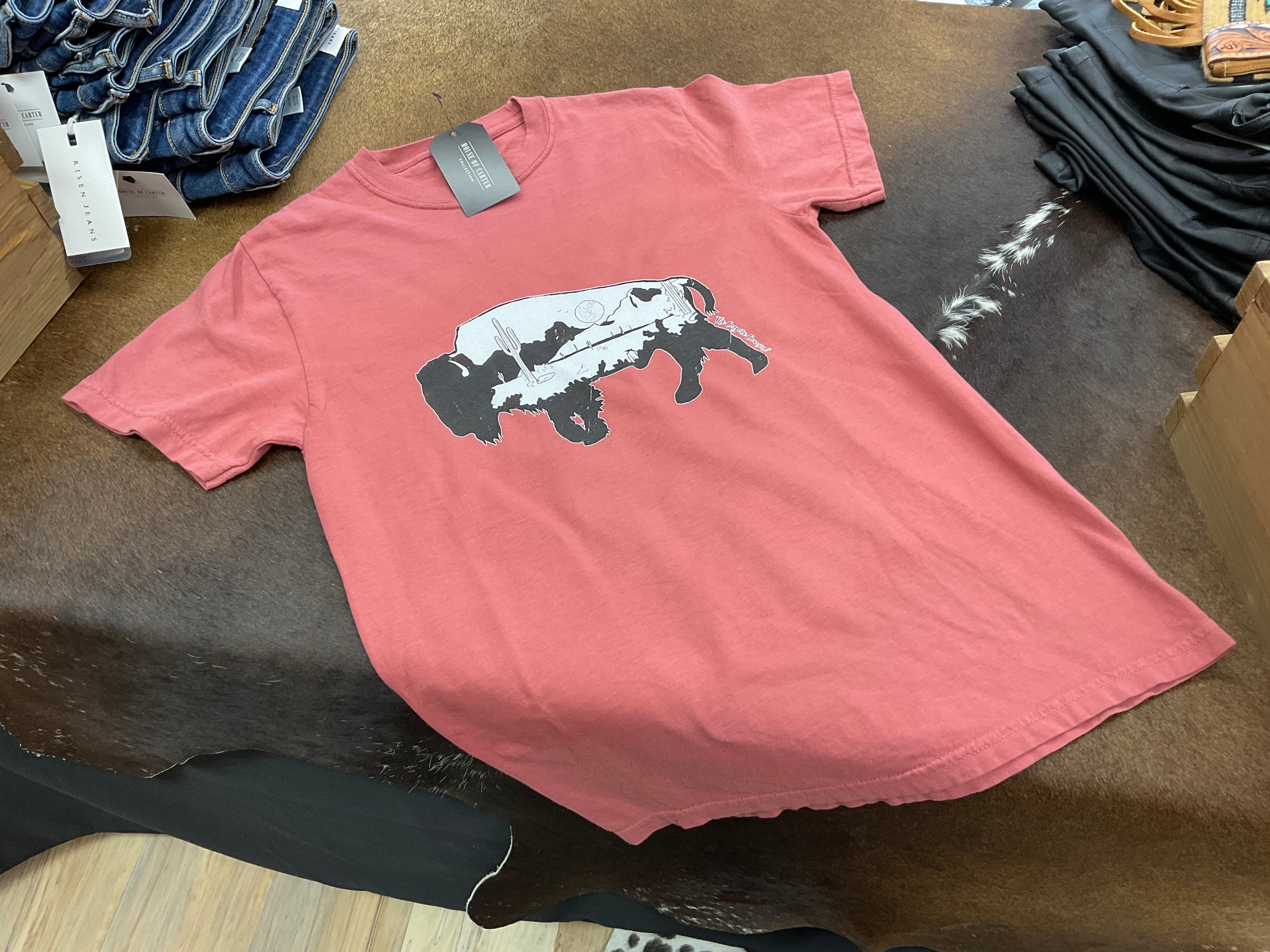 Pink Bison Coyote Cowgirl Graphic Tee