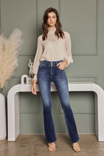 Load image into Gallery viewer, Ashley High Rise Wide Waistband Skinny Bootcut Jeans
