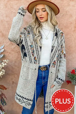 Load image into Gallery viewer, Chyenne Aztec Hoodie Cardigan
