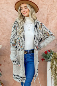 Chyenne Aztec Hoodie Cardigan