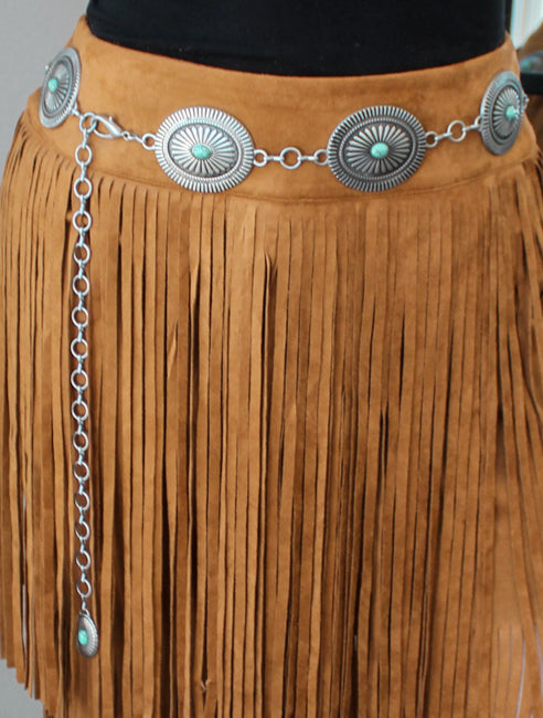 TURQUOISE CONCHO CHAIN BELT – House Of Carter