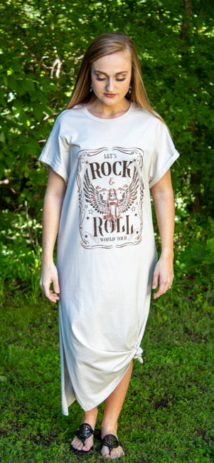 Rock and roll store t shirt dress